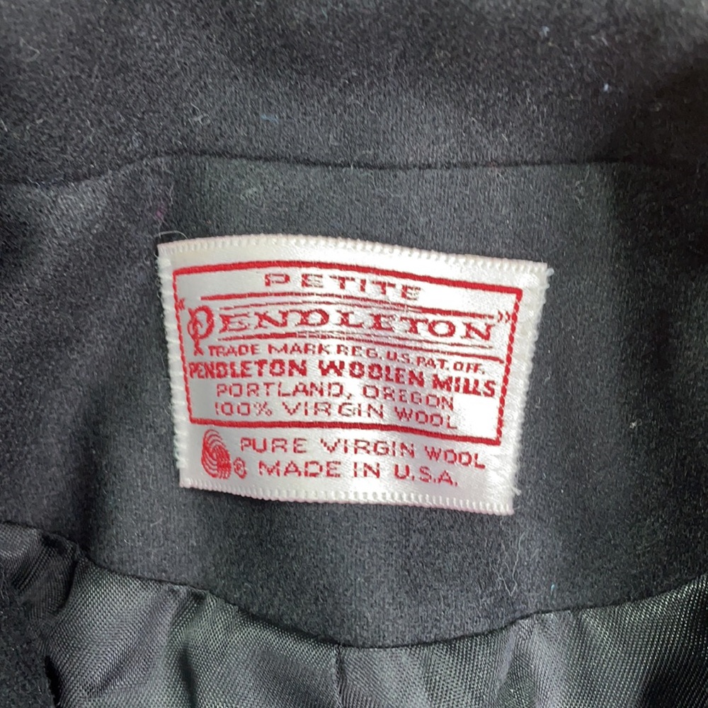 Pendleton Virgin Wool One Button Black Sport Jack… - image 4
